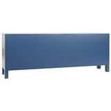 TV furniture DKD Home Decor Blue Golden Fir MDF Wood 130 x 24 x 51 cm-1