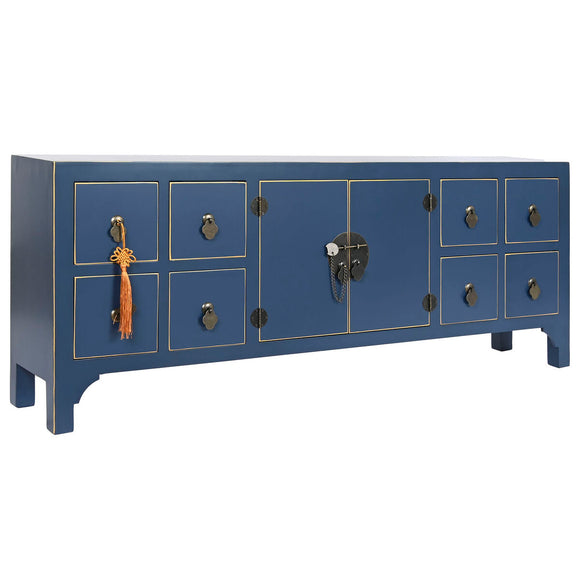 TV furniture DKD Home Decor Blue Golden Fir MDF Wood 130 x 24 x 51 cm-0
