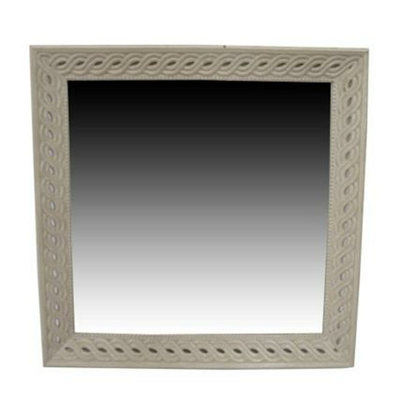Wall mirror Home ESPRIT White Natural Mango wood Romantic 92 x 6 x 92 cm-0