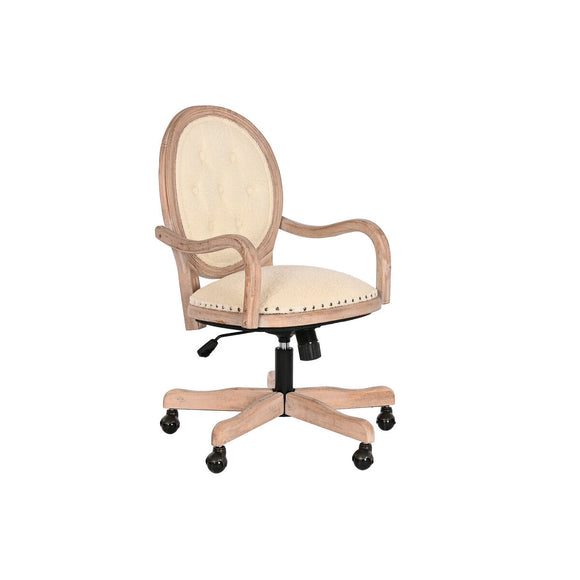 Office Chair Home ESPRIT White Natural 52 x 50 x 98 cm 63 X 66 X 90 cm-0