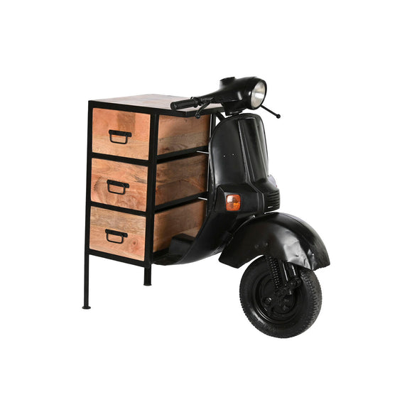Chest of drawers Home ESPRIT Brown Black Iron Mango wood Motorbike Loft Worn 100 x 68 x 105 cm-0