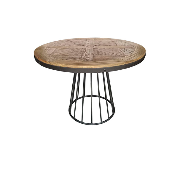 Dining Table Home ESPRIT Natural Wood Metal 110 x 110 x 78 cm-0