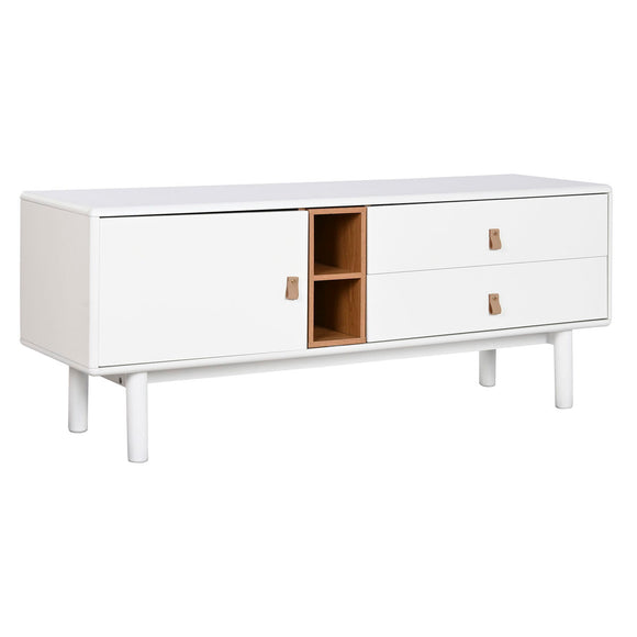 TV furniture Home ESPRIT White Natural polypropylene MDF Wood 140 x 40 x 55 cm-0