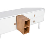 TV furniture Home ESPRIT White Natural polypropylene MDF Wood 140 x 40 x 55 cm-5