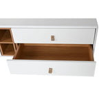 TV furniture Home ESPRIT White Natural polypropylene MDF Wood 140 x 40 x 55 cm-4