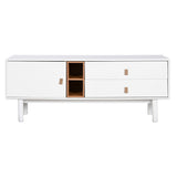 TV furniture Home ESPRIT White Natural polypropylene MDF Wood 140 x 40 x 55 cm-1