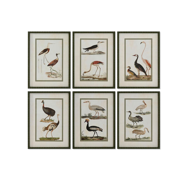Painting Home ESPRIT Birds Cottage 40 x 2,5 x 54 cm (6 Units)-0