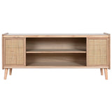 TV furniture Home ESPRIT Natural Rattan Paolownia wood 120 x 35 x 54 cm-1