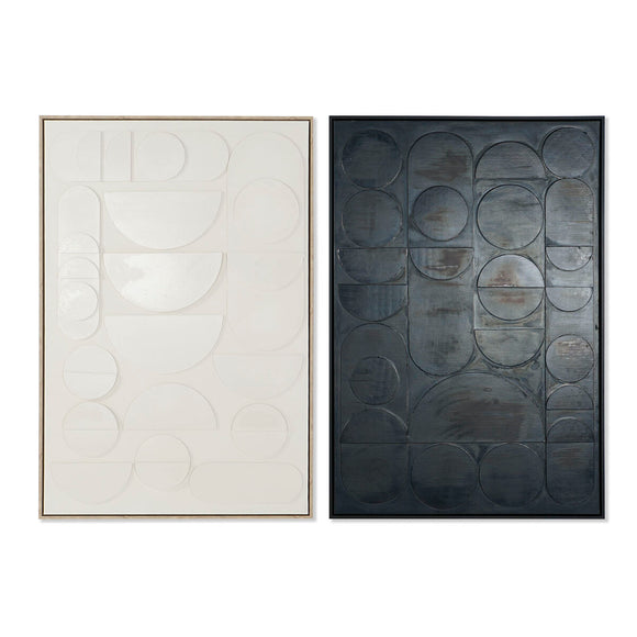 Painting Home ESPRIT Black Beige Abstract Modern 83 x 4,5 x 123 cm (2 Units)-0