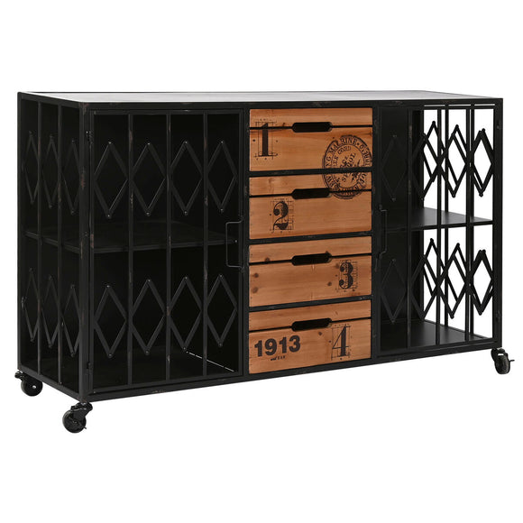 Chest of drawers Home ESPRIT Brown Black Metal Fir Loft 122,5 x 32,5 x 74 cm-0