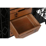 Chest of drawers Home ESPRIT Brown Black Metal Fir Loft 122,5 x 32,5 x 74 cm-2