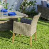Garden chair Patsy Grey Wood Rattan 58 x 63 x 86 cm-5