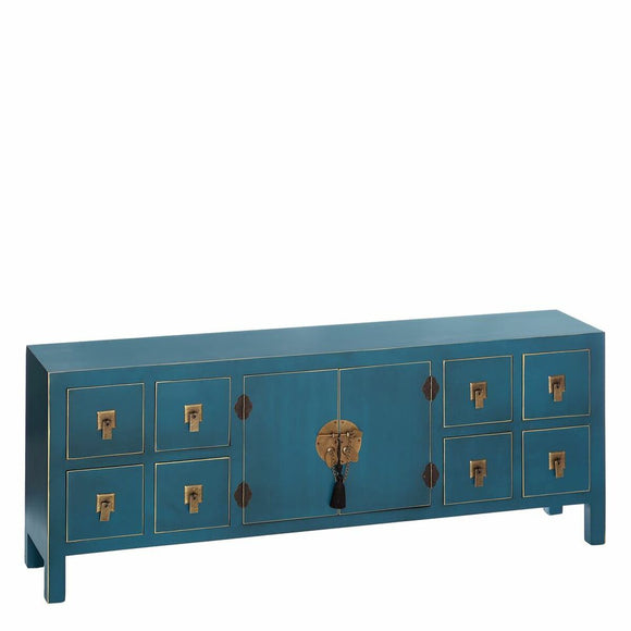 TV furniture ORIENTE 130 x 24 x 50,5 cm Blue MDF Wood-0