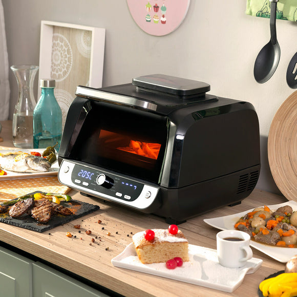 Air Fryer with Grill, Accessories and Recipe Book InnovaGoods Fryinn 12-in-1 6000 Black Steel 3400 W 6 L-0