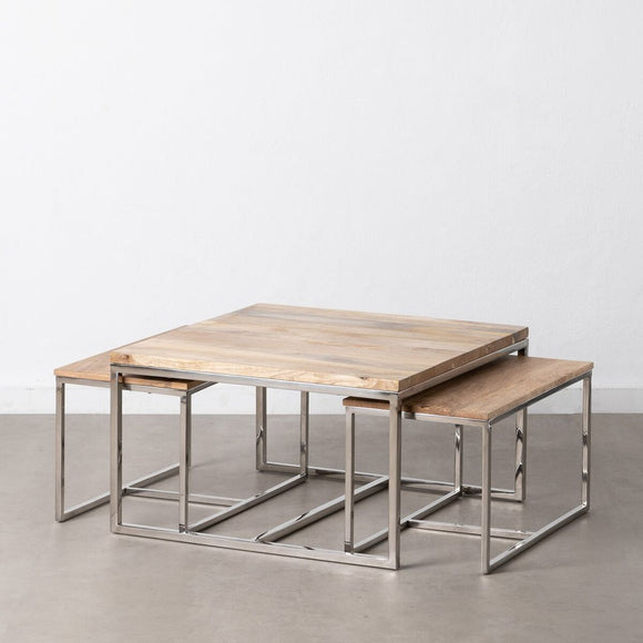 Centre Table 70 x 70 x 41 cm Metal Wood 3 Units-0