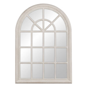 Wall mirror White Crystal Paolownia wood Window 73,7 x 3,6 x 104 cm-0