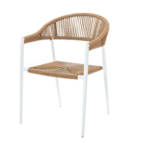 Garden chair Neska White Aluminium synthetic rattan 56 x 59,5 x 81 cm-0