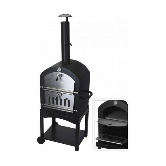 Coal Barbecue with Wheels Black (Ø10 x 46,5 cm) (44,5 x 65 x 158 cm)-0