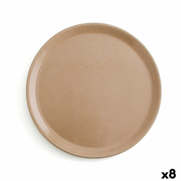 Flat plate Anaflor Vulcano Meat Baked clay Beige Ø 31 cm (8 Units)-0