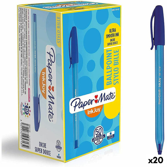 Pen Paper Mate Inkjoy 50 Pieces Blue 1 mm (20 Units)-0