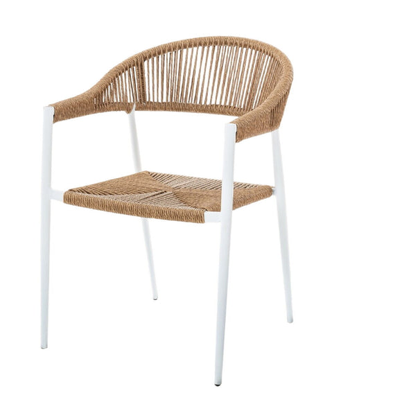 Garden chair Neska ii White Synthetic Aluminium 56 x 59,5 x 81 cm-0