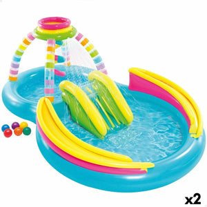 Inflatable Paddling Pool for Children Intex Rainbow 374 L 295 x 109 x 191 cm (2 Units)-0