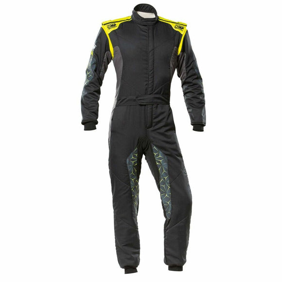 Racing jumpsuit OMP TECNICA HYBRID Yellow/Black (Size 58)
