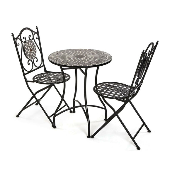 Table set with 2 chairs Versa Neilos Black 60 x 71 x 60 cm-0