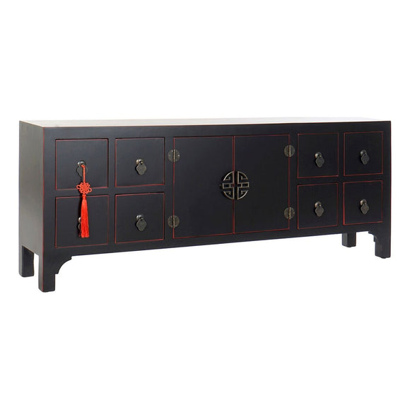 TV furniture DKD Home Decor Black Multicolour Wood Fir MDF Wood 130 x 24 x 51 cm-0