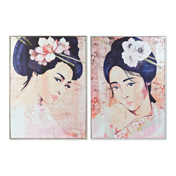 Painting DKD Home Decor CU-179961 Canvas Geisha Oriental (103,5 x 4,5 x 144 cm) (2 Units)-0