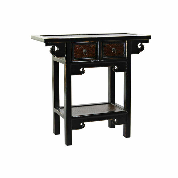 Side table DKD Home Decor Black Elm wood Dark brown (85 x 35 x 80 cm)-0