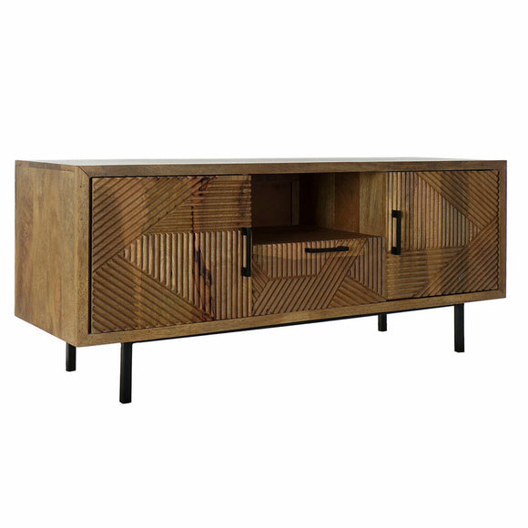 TV furniture DKD Home Decor 125 x 40 x 54,5 cm Natural Metal Light brown Mango wood-0