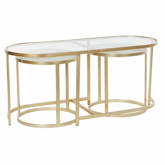 Set of 3 small tables DKD Home Decor Golden 100 x 40 x 45 cm-0