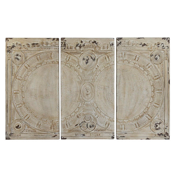 Wall Decoration DKD Home Decor Beige Neoclassical 178 x 4 x 112 cm (3 Pieces)-0