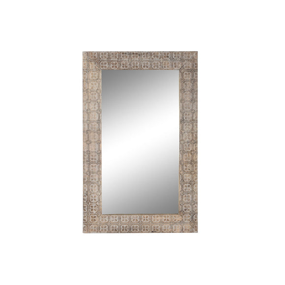 Wall mirror DKD Home Decor Brown Natural Crystal Mango wood Indian Man 76,5 x 3 x 122 cm-0