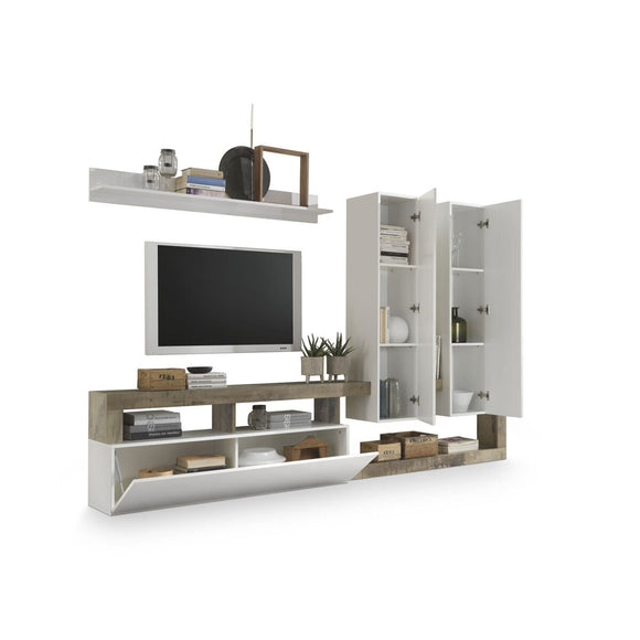 TV furniture DKD Home Decor White Metal Aluminium MDF Wood 277 x 75 x 173 cm 277 x 35 x 173 cm-0