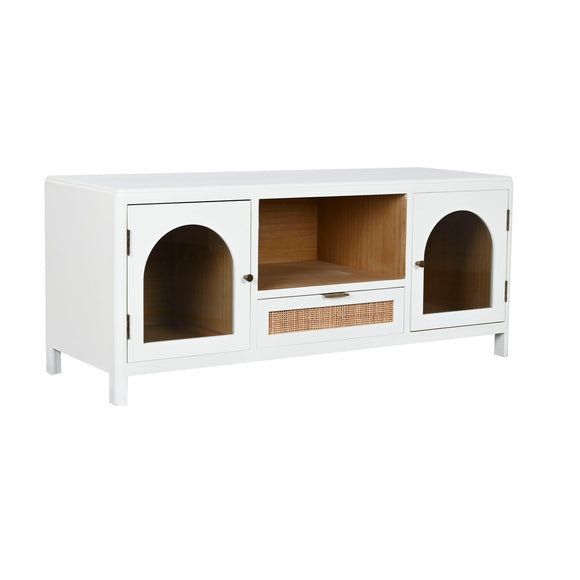 TV furniture Home ESPRIT White Crystal Paolownia wood 120 x 40 x 50 cm-0