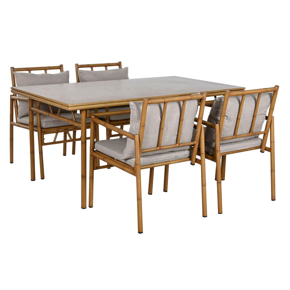 Table set with 4 chairs Home ESPRIT Aluminium 160 x 90 x 75 cm (5 Pieces)-0