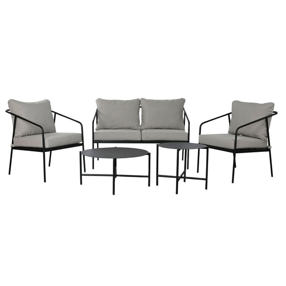 Table Set, Desk and 2 Chairs Home ESPRIT Steel 121 x 70 x 75 cm-0