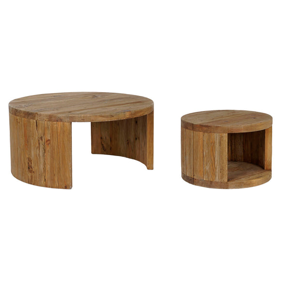 Set of 2 tables Home ESPRIT Wood 99 x 99 x 48 cm-0