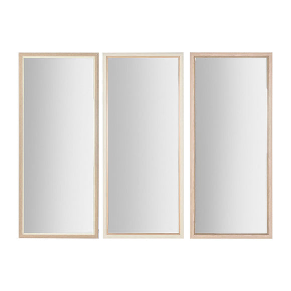 Wall mirror Home ESPRIT White Brown Beige Grey Crystal polystyrene 67 x 2 x 156 cm (4 Units)-0
