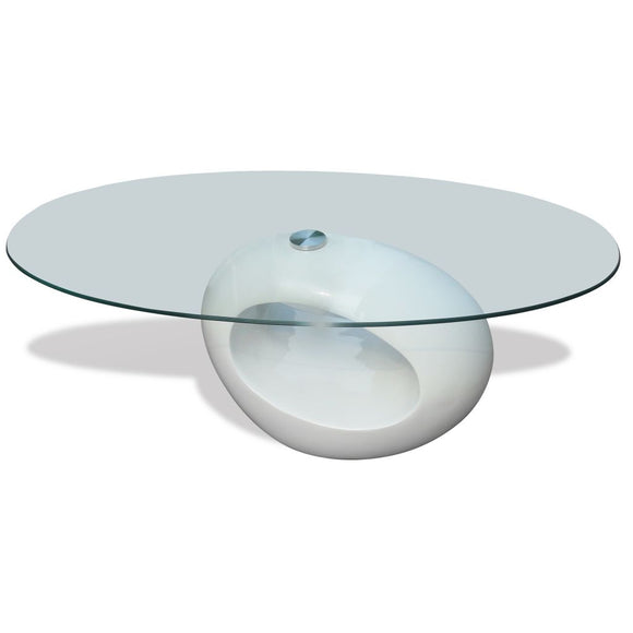 vidaXL Coffee Table with Oval Glass Top Accent End Side Table Multi Colors