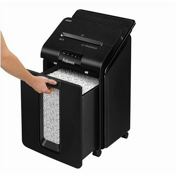 Micro-Cut Paper Shredder Fellowes AutoMax100M Black-0