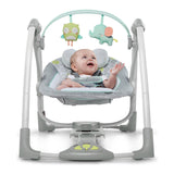 Rocking Chair Ingenuity Compact Swing - Hugs & Hoots White Grey-4