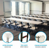 Folding Table Lifetime White Rectangular Steel Plastic 183 x 76 cm-4