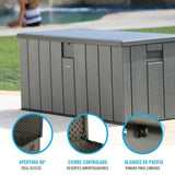 Outdoor Chest Lifetime Brown 570 L 150 x 69 x 72 cm Steel Plastic-4