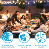 Folding Table Lifetime White 244 x 74 x 76 cm-3