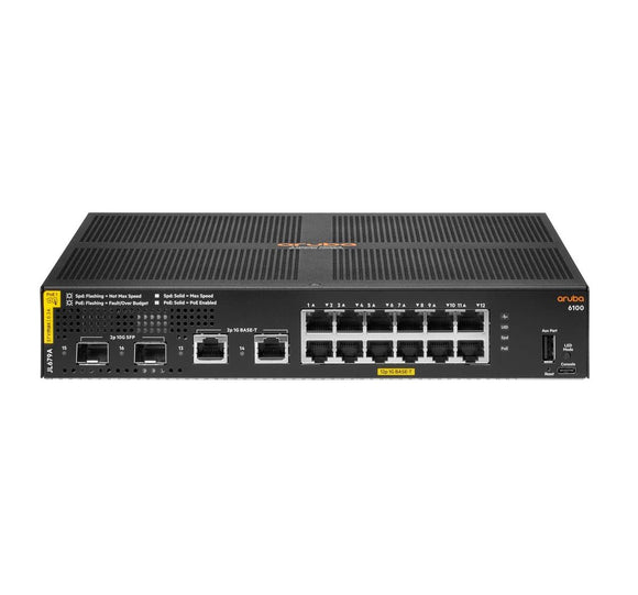 HPE Aruba 6100 12G 2SFP+ Switch PoE+ 139W JL679A-0