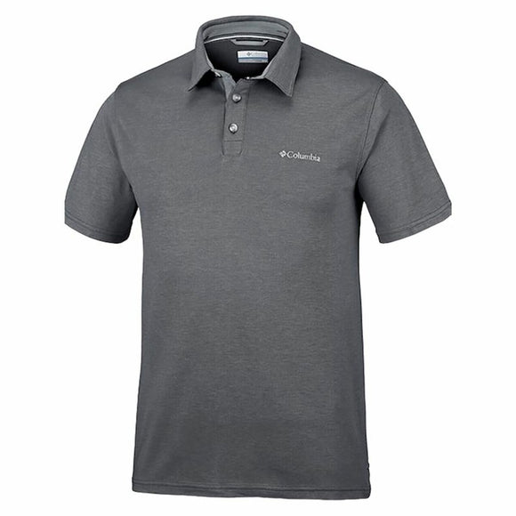 Men’s Short Sleeve Polo Shirt Columbia Nelson Point™ Dark grey-0