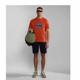 Men’s Short Sleeve T-Shirt Napapijri S-Bollo Ss 1 Orange-2